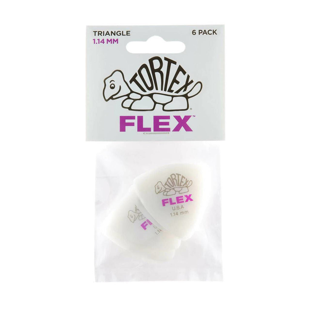 Jim Dunlop 1.14mm Tortex Flex Triangle Guitar Pick Player Pack (6 in a pack)