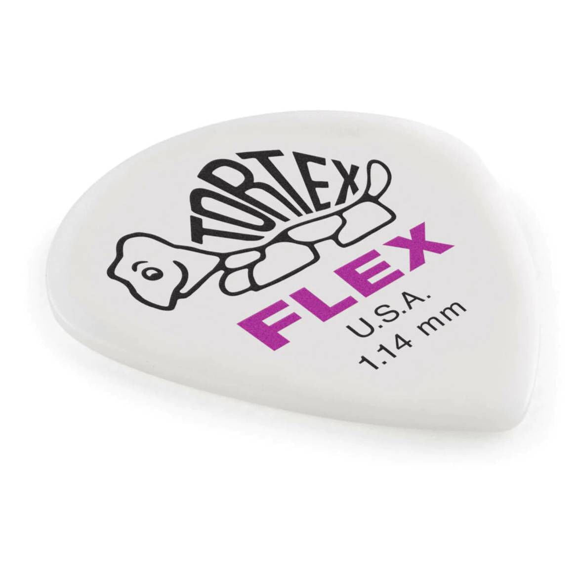 Jim Dunlop Tortex Flex 1.14 Jazz III XL guitar picks in a 12-pack, featuring durable, flexible design for electric guitar players.