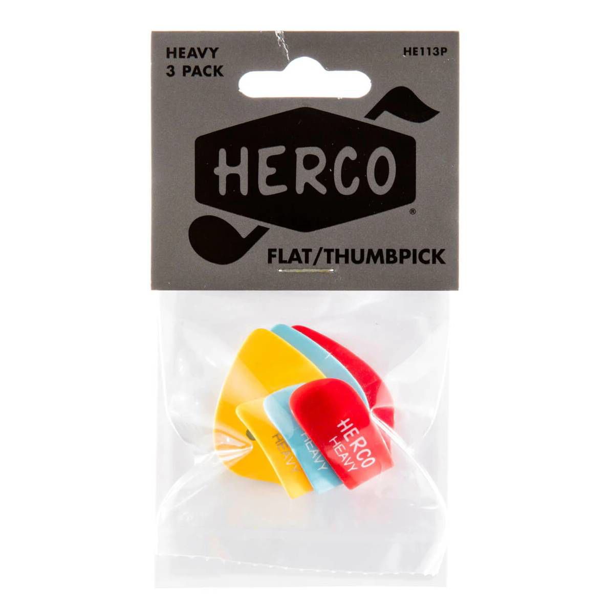 Jim Dunlop Herco Heavy Thumbpicks Guitar Pick Player Pack - 3 pack