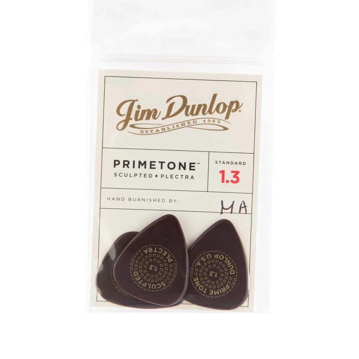 Jim Dunlop 1.3 mm Primetone Standard Guitar Pick Player Pack - 3 pack