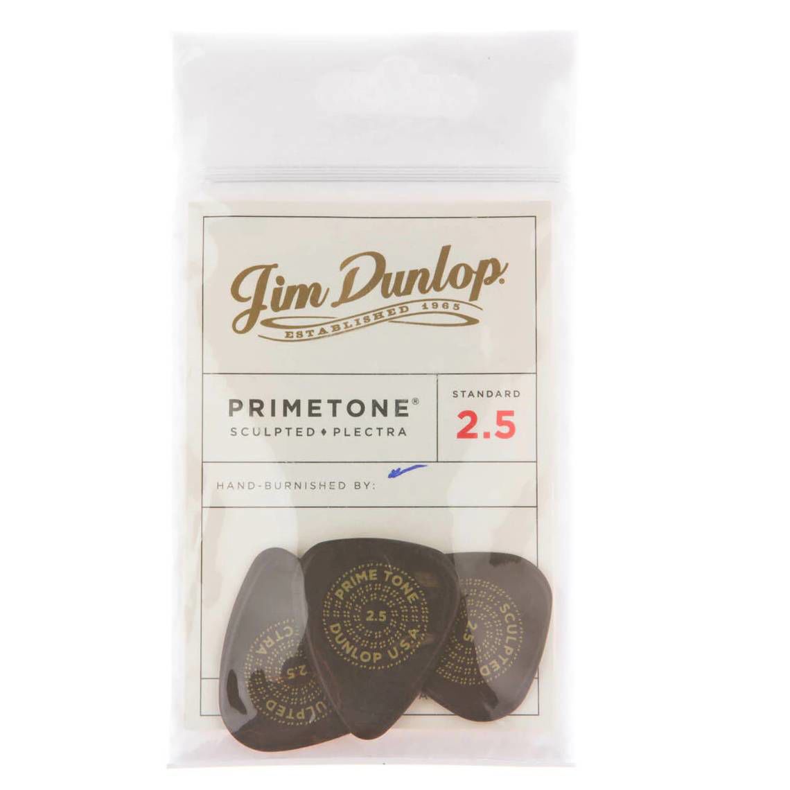 Jim Dunlop 2.5 mm Primetone Standard Guitar Pick Player Pack - 3  pack