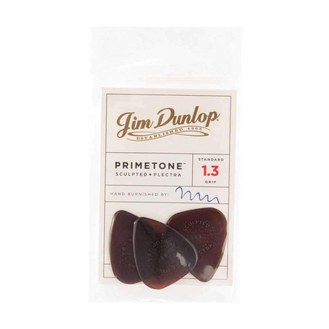 Jim Dunlop 1.3 mm Primetone Standard with Grip Guitar Pick Player Pack - 3 pack