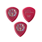 Set of three Jim Dunlop John Petrucci Ultex Flow guitar picks in a display bag, featuring textured surface for enhanced grip.