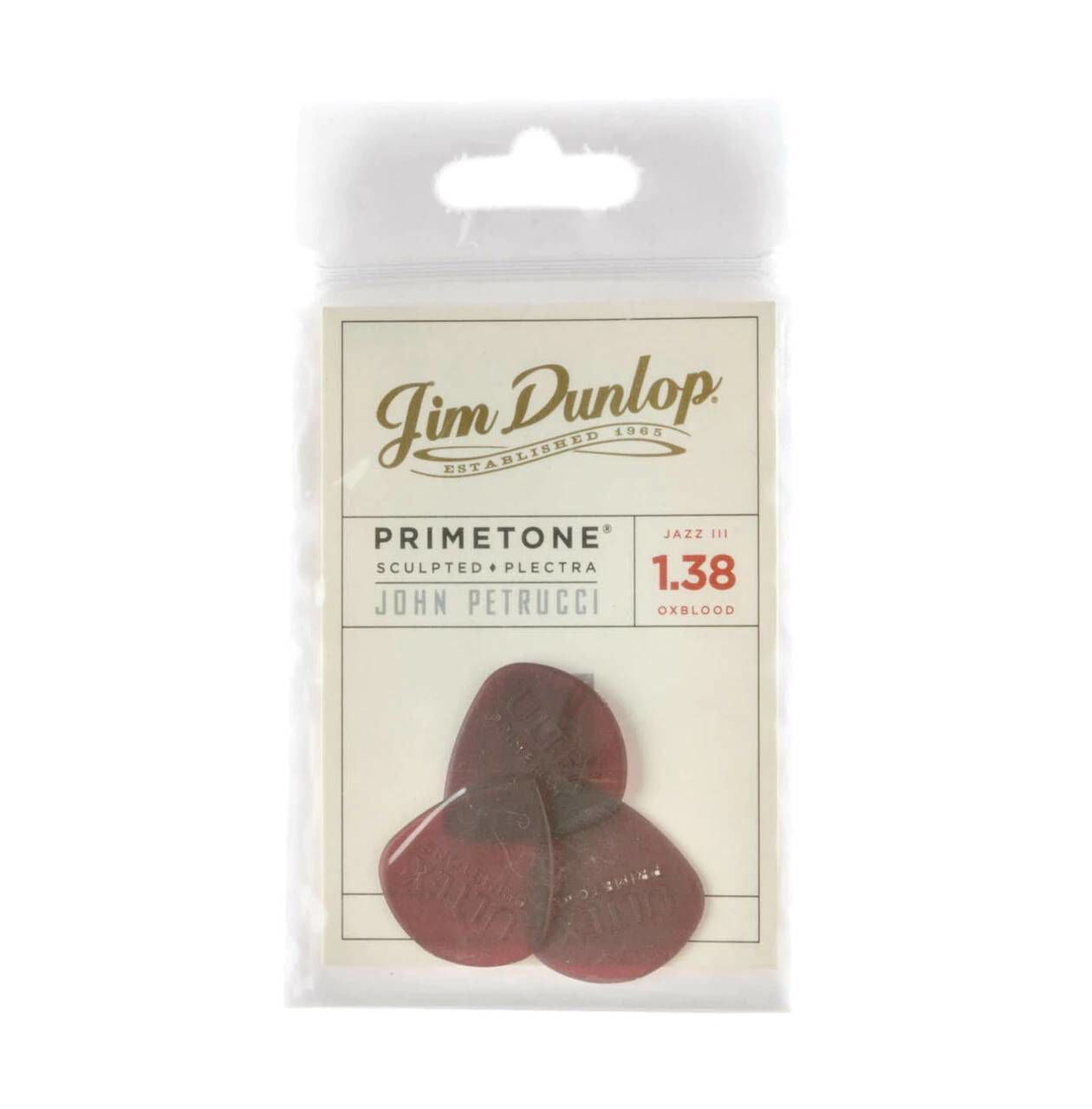 Jim Dunlop JPPRD John Petrucci 1.38mm Primetone Jazz Guitar Pick Player Pack  (3 in a pack)