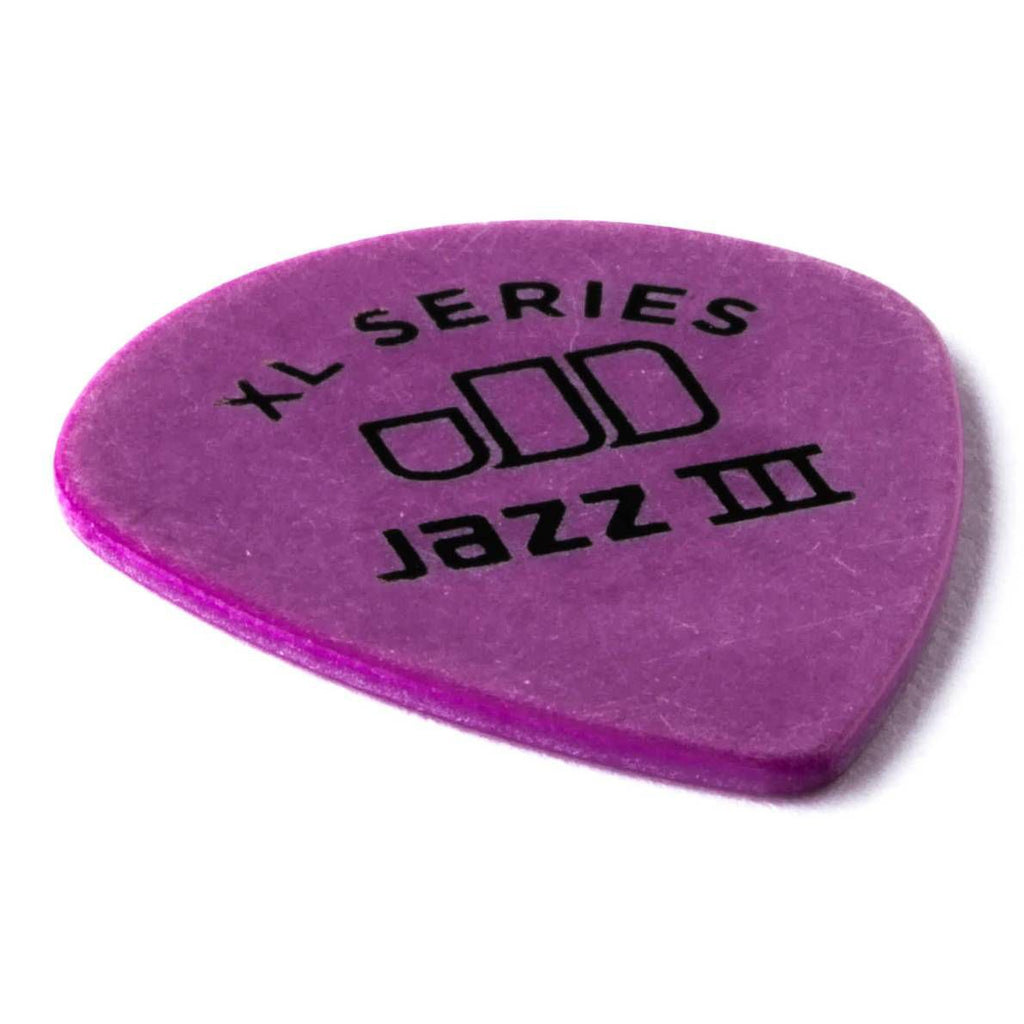 Jim Dunlop Tortex Jazz 3 XL guitar pick pack showing 12 durable picks with 1.14 mm thickness for jazz and guitar playing.