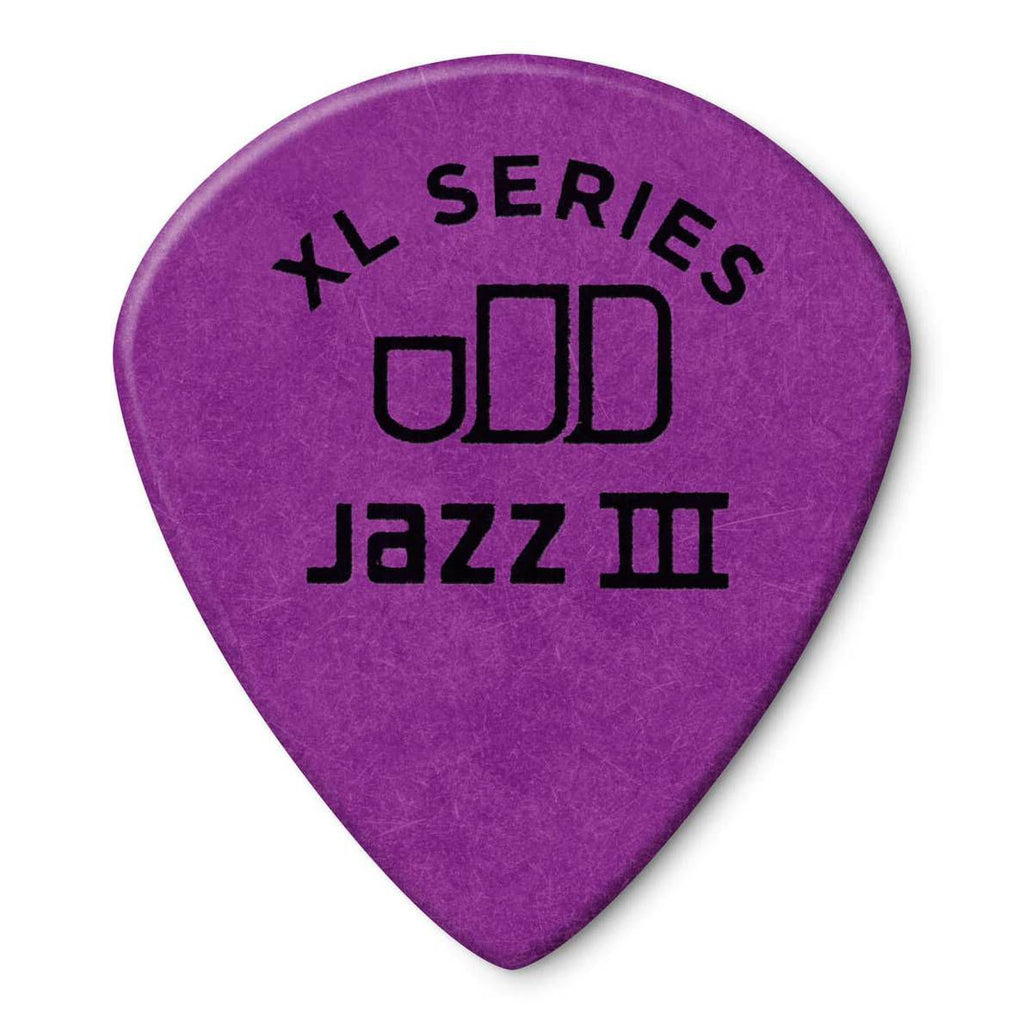 Set of 12 Jim Dunlop Tortex Jazz 3 XL guitar picks in 1.14mm thickness, featuring the iconic Dunlop branding and translucent orange color.