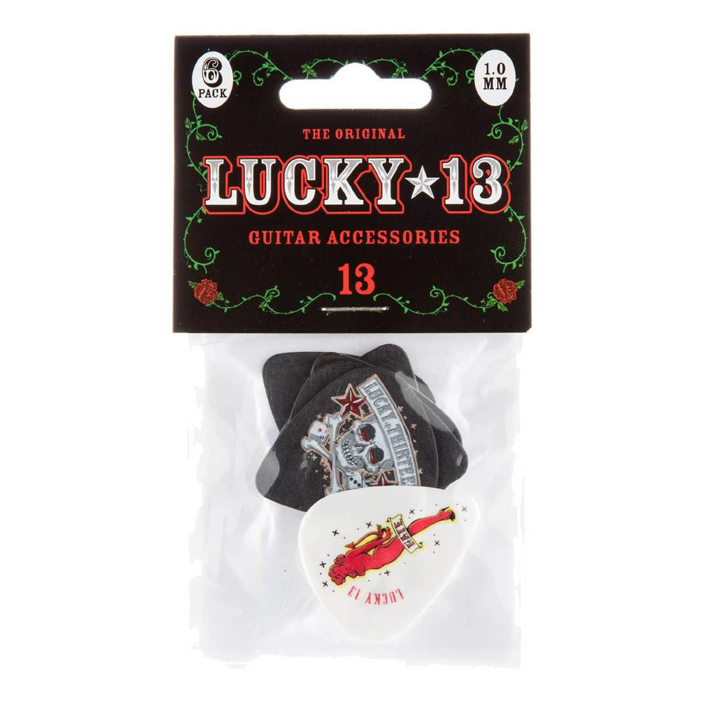 Jim Dunlop 1.0mm Lucky 13 Guitar Pick Player Pack  (6 in a pack)