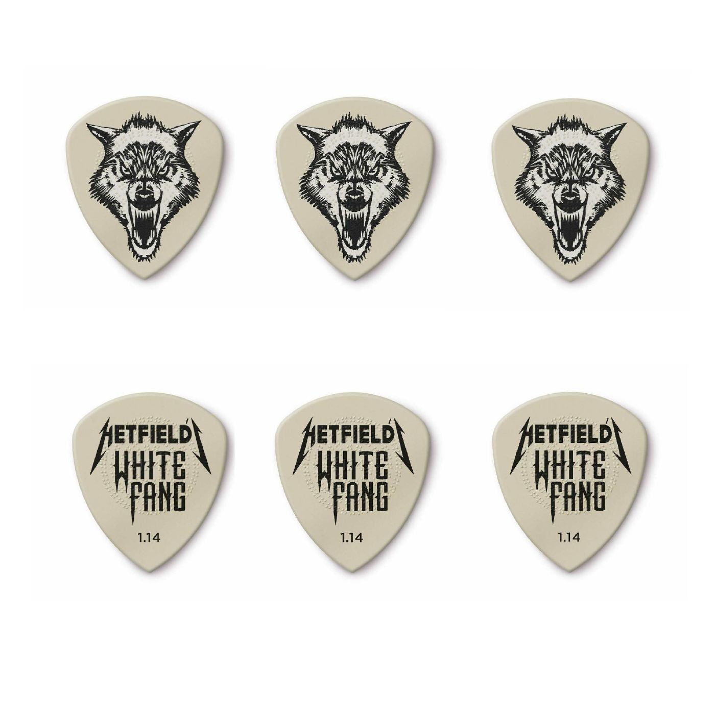 Jim Dunlop JPWF114 James Hetfield White Fang  1.14mm Guitar Pick Player Pack (6 in a pack)