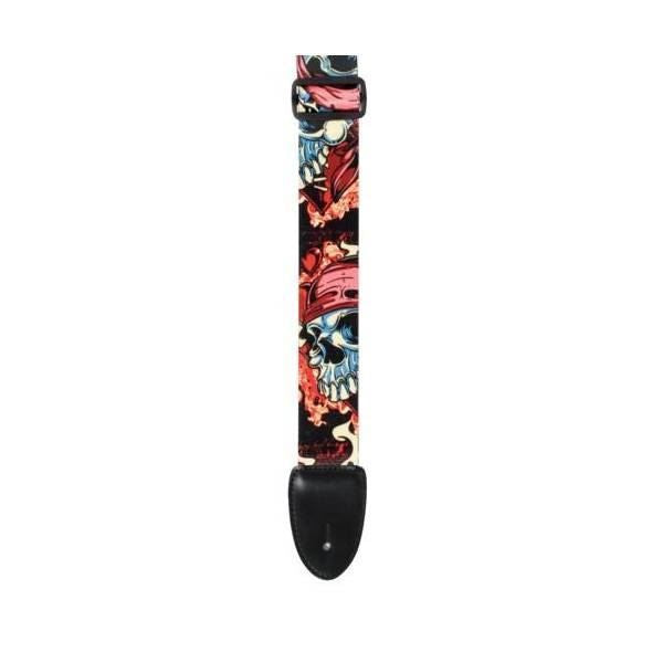 XTR LS057 2inch Seatbelt Style Pirate Skull Guitar Strap