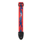 XTR LS064 2 inch Seatbelt Style Blue and Red Tribal Guitar Strap