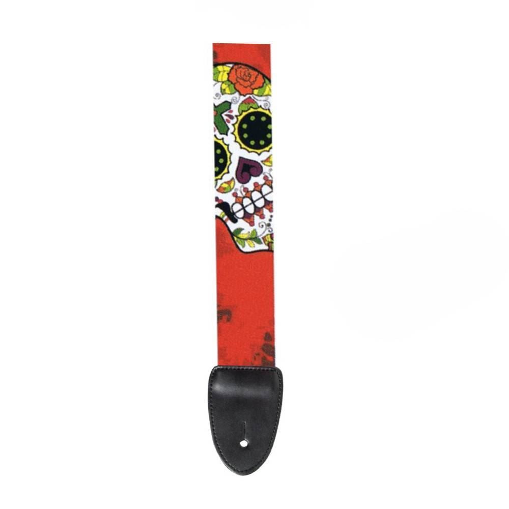 XTR LS128 2inch Seatbelt Style Mexi Skull White Guitar Strap