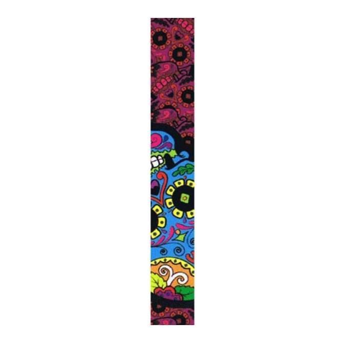 XTR LS129 2 inch Seatbelt Style Mexi Skull Blue Guitar Strap