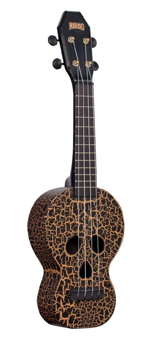 Mahalo MC1SKBK Creative Series Skull Ukulele in Black
