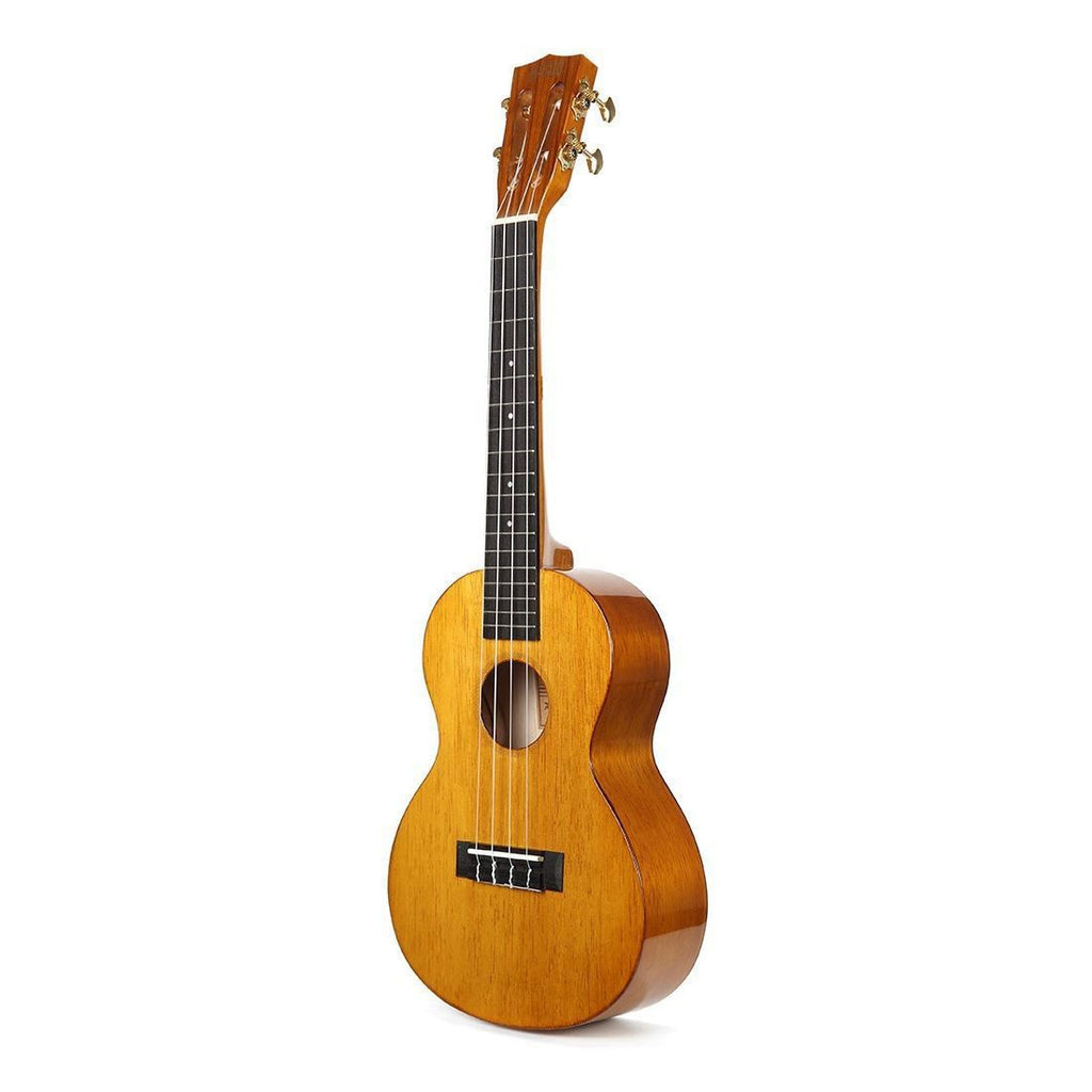 Mahalo Hano Series MH3 tenor ukulele in vintage natural finish, showcasing the wooden body and fretboard.