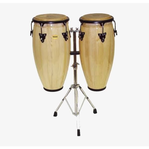 Mano Percussion MP1601NA Conga Set of 10inch & 11inch in Natural with Basket Stands