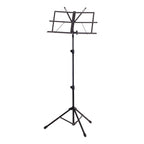 Black Xtreme MS75 lightweight music stand with adjustable tray and carrying bag, perfect for musicians and performers.
