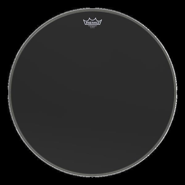 Remo Powerstroke 3 Ebony 24 Inch Bass Drumhead with Black Dynamo Installed