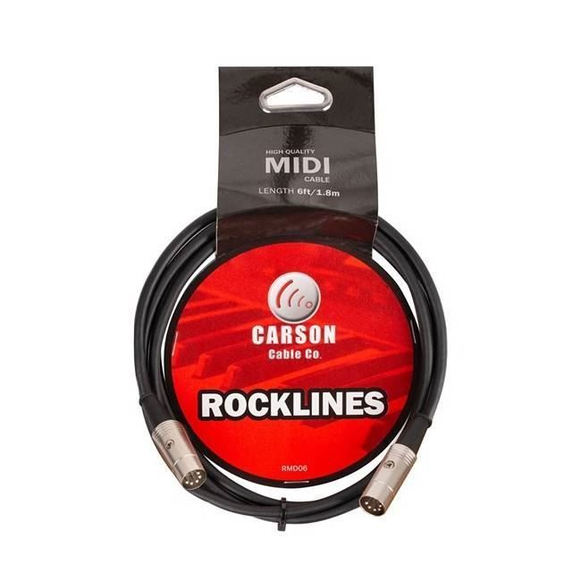 Carson RMD06 Rocklines Midi Cable in Black (6ft)