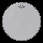 Remo Silentstroke 20-inch bass drumhead for drum set, showing a black textured surface with branding details.
