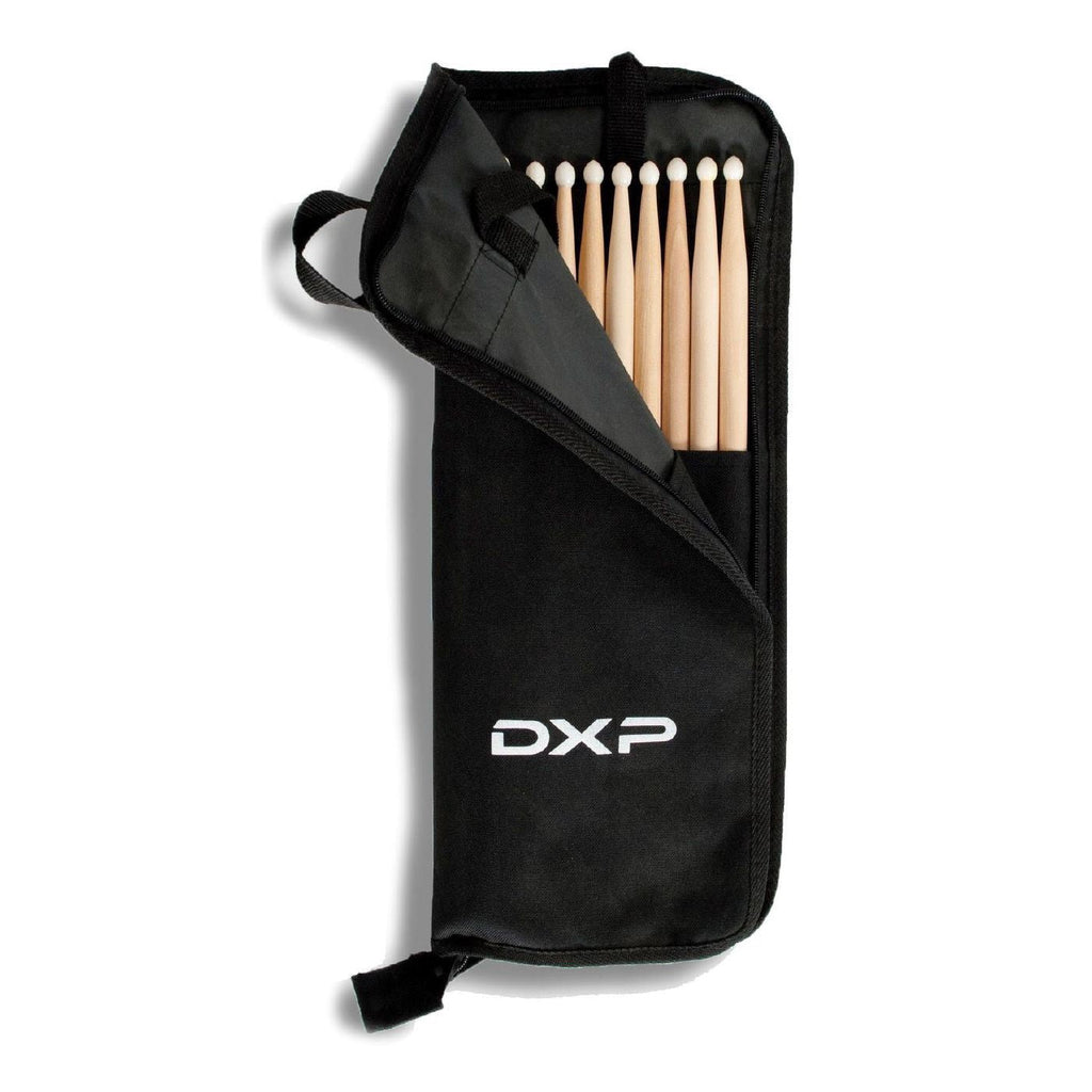 DXP TDK55AN Drumstick Bag with 5x Pairs of Drumsticks - 5A Nylon Tipped