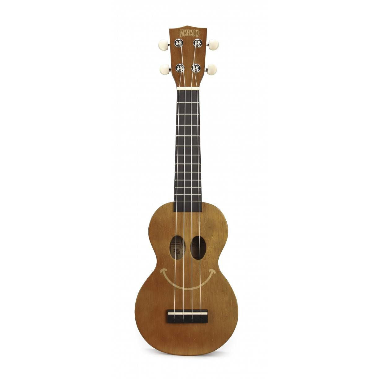 Mahalo Art Series Smiley Face Ukulele - Transparent Brown