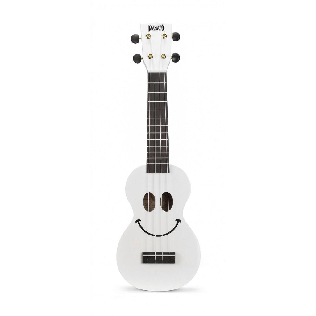 Mahalo U60SMWT Art Series Smiley Face Soprano Ukulele in White