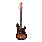 SX Essex Short Scale 3/4 4-String Bass Guitar in 3 Tone Sunburst