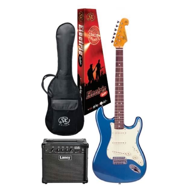 SX Essex & Laney Electric Guitar Pack in Lake Placid Blue (VES62LPB Electric Guitar & Laney LX10 Amp