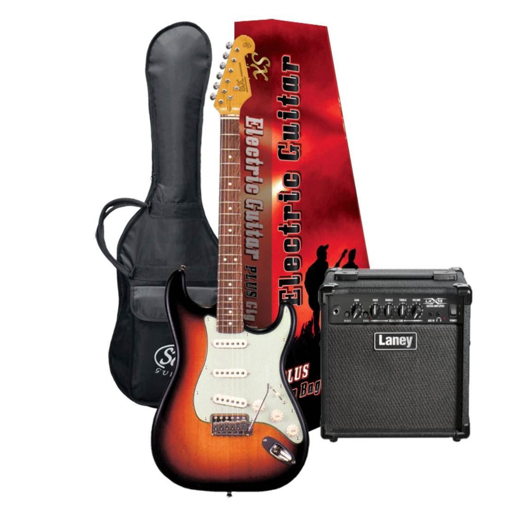 SX Essex & Laney Electric Guitar Pack in 2 Tone Sunburst (VES62TS Electric Guitar & Laney Amp)