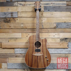 Cole Clark Fat Lady 2 Acoustic Guitar with Humbucker Pickup and Cutaway - All Blackwood