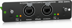 Behringer AOIP-Dante internal Brooklyn card for audio interfaces with 64x64 Dante network channels, visible on the expansion card.