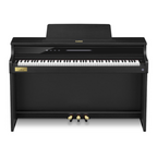 Casio Celviano AP-750 digital piano in black showing the sleek keyboard and elegant design for home music practice.