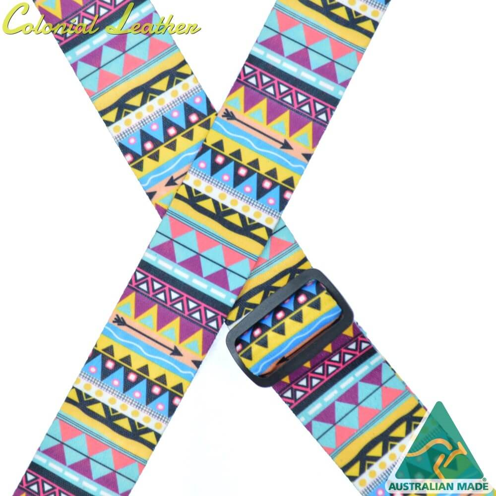 Colonial Leather 50mm Printed Webbing Guitar Strap - Apache