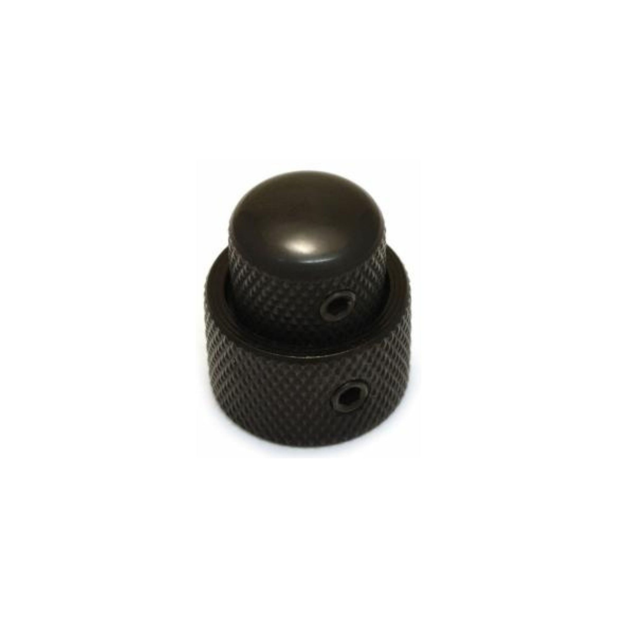 Allparts USA stacked concentric mini guitar knob in black, featuring a compact design for precise control and stylish look.
