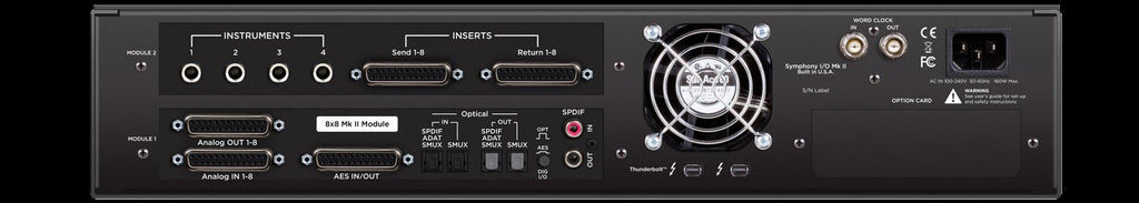 Apogee Symphony MKII Thunderbolt Chassis with 8x8 Analogue I/O plus 8x8 AES/OP I/O plus 8 Mic Pre Amp Mo