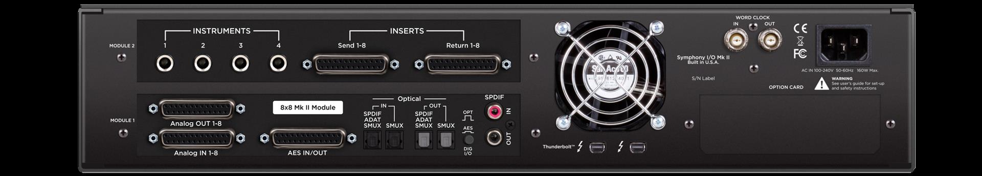 Apogee Symphony MKII Thunderbolt Chassis with 8x8 Analogue I/O plus 8x8 AES/OP I/O plus 8 Mic Pre Amp Mo