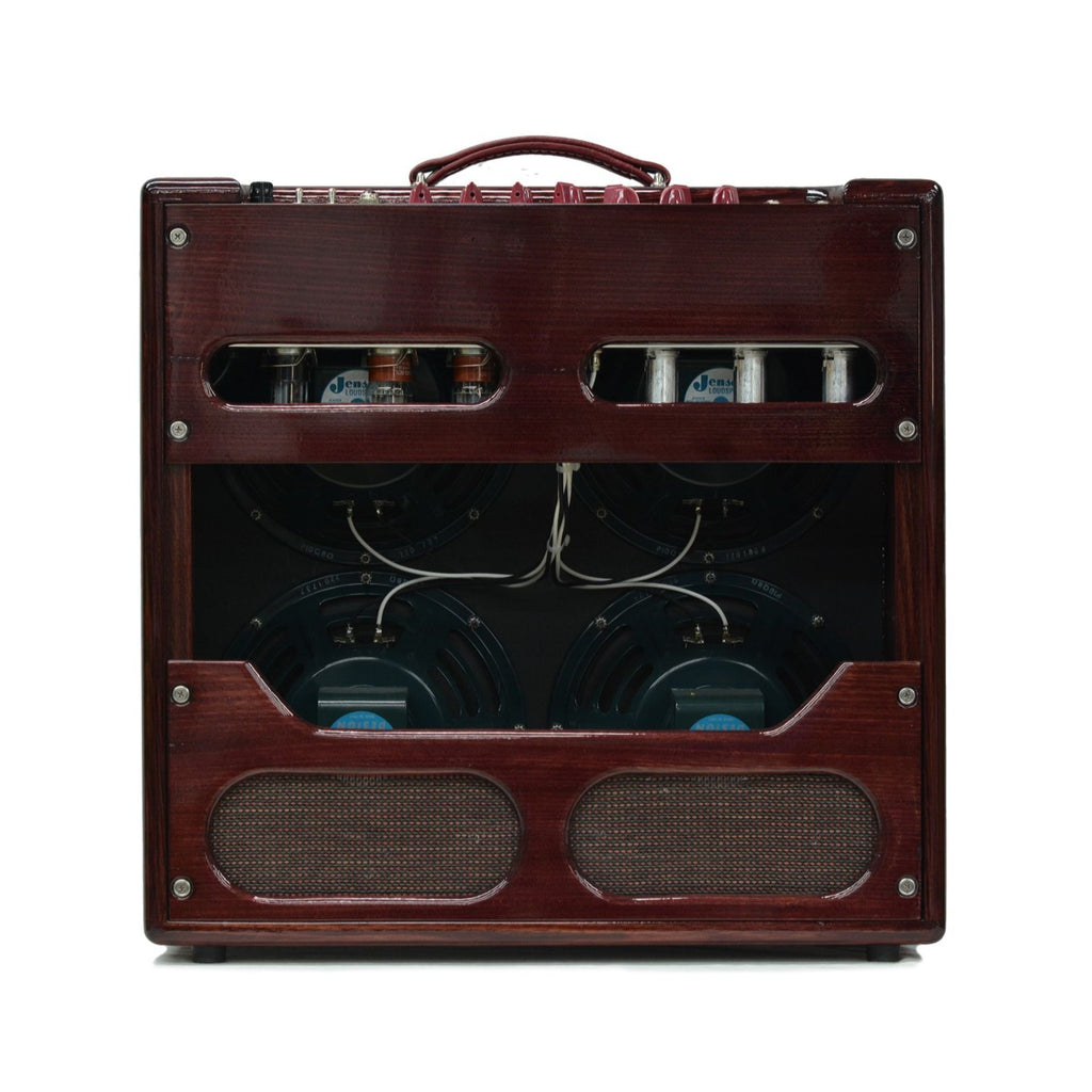 Achillies Apollo B45 4x10 45W Tube Guitar Combo Amplifier with Jensen P10Qs - Victorian Oak Rossana Red