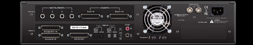 Apogee Symphony MKII Thunderbolt Chassis with 8x8 Analogue I/O plus 8x8 AES/OP I/O plus 8 Mic Pre Amp Mo