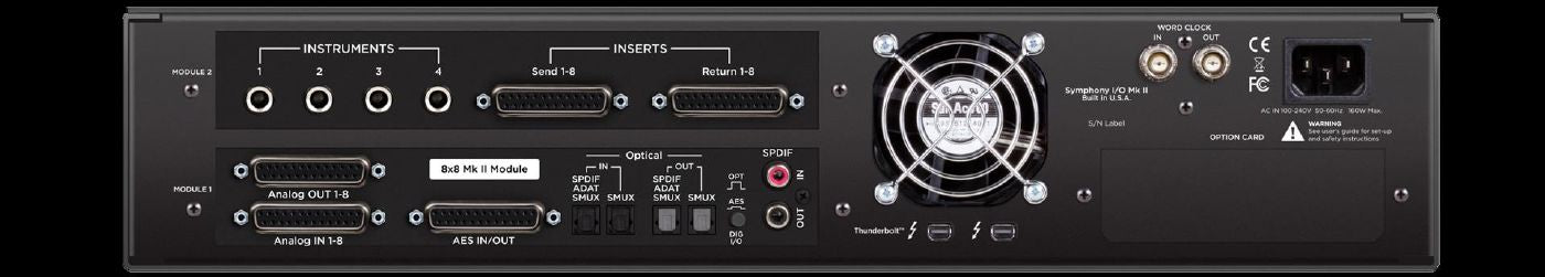 Apogee Symphony MKII Thunderbolt Chassis with 8x8 Analogue I/O plus 8x8 AES/OP I/O plus 8 Mic Pre Amp Mo