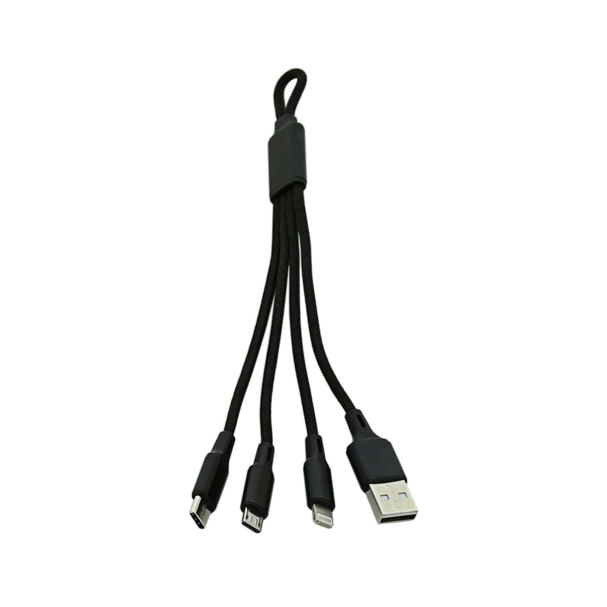 SWAMP Industries Swamp 3-in-1 universal USB smartphone charging cable with multiple connectors for data transfer and charging.