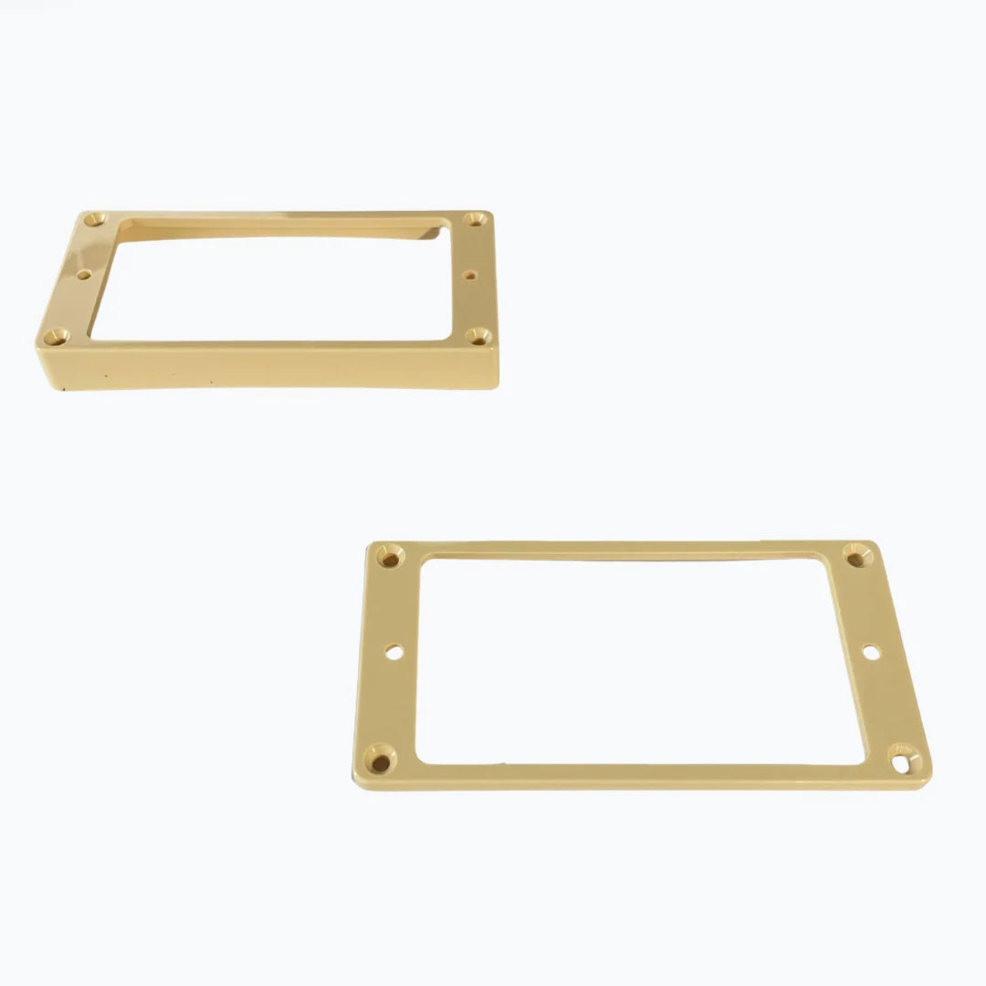 Allparts USA Gibson humbucker pickup mounting ring set in flat bottom cream for electric guitar, showing detailed close-up.