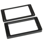 Allparts USA flat black humbucker pickup ring set for electric guitars, non-slanted design, durable plastic construction.