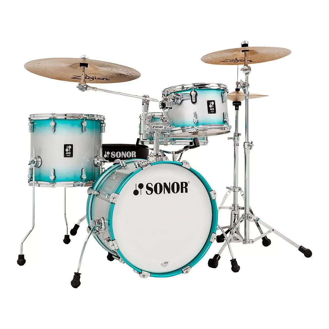 Sonor AQ2 Bop Series 4-Piece Drum Shell Pack - Aqua Silver Burst