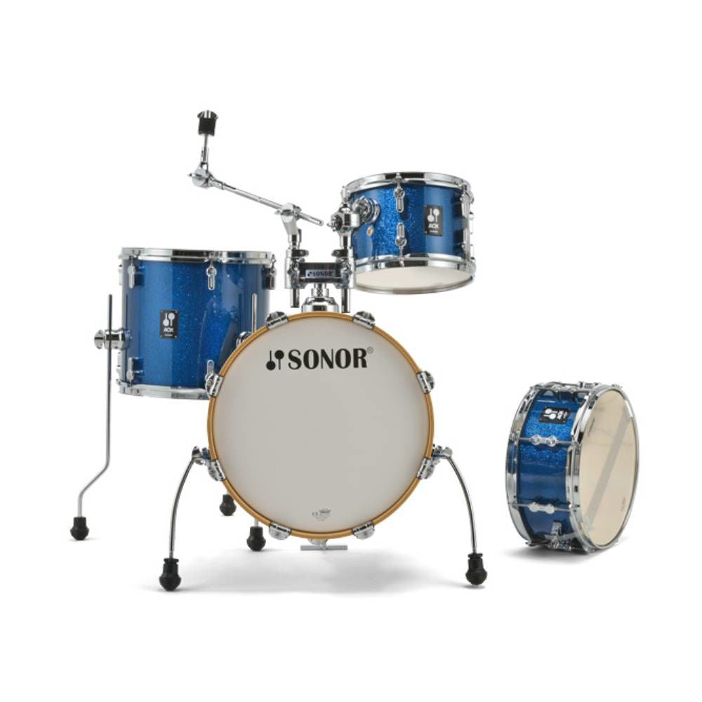 Sonor AQX Jungle 4-Piece Shell Pack Drum Kit in Blue Ocean Sparkle