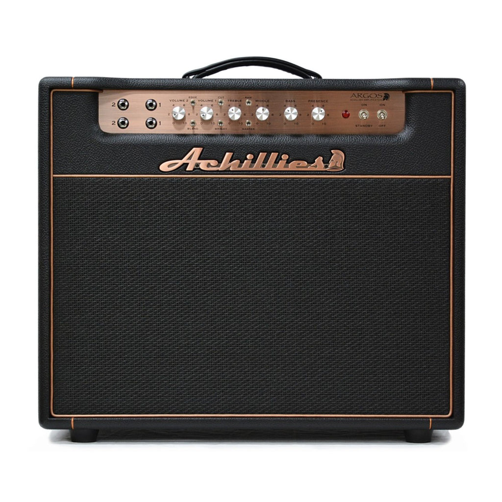Achillies Argos 1x12 40W tube guitar combo amplifier with Celestion Creamback speaker in black bronco tolex finish.