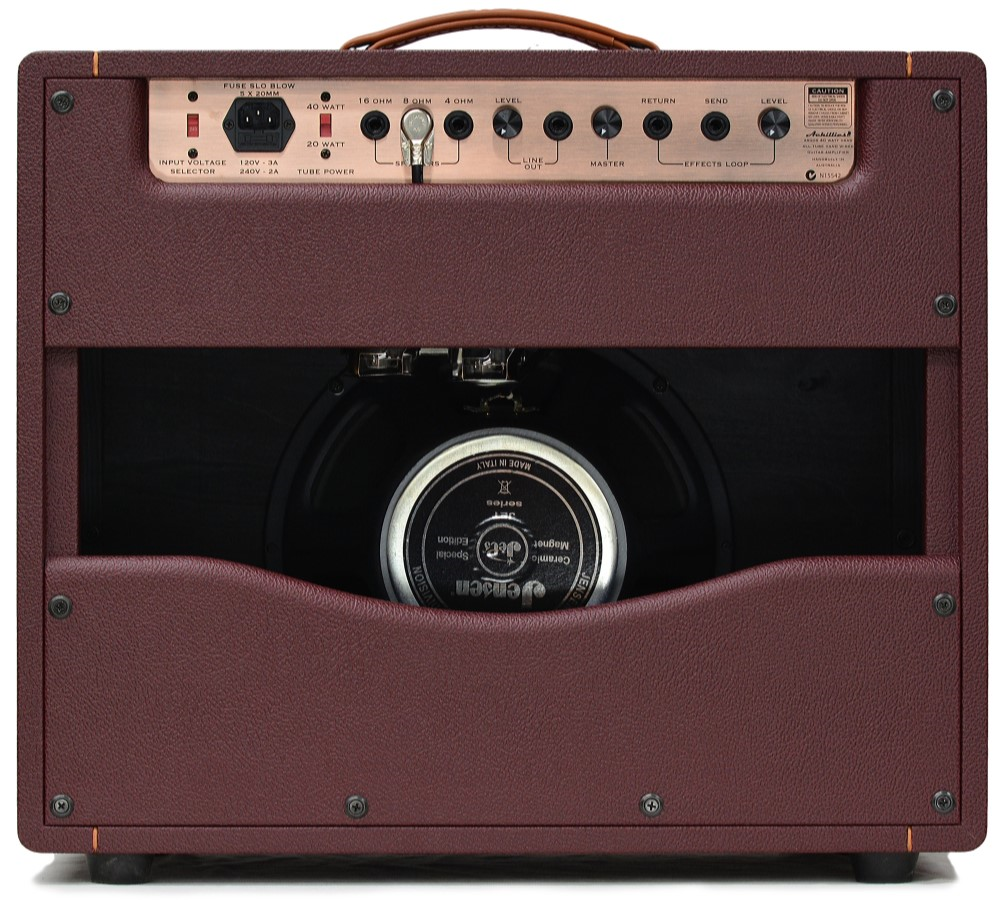 Achillies Argos 1x12 40W Tube Guitar Combo Amplifier with Jensen Speaker - Cabernet Bronco Tolex