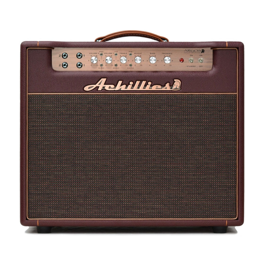 Achillies Argos 1x12 40W tube guitar combo amplifier with Jensen speaker in Cabernet Bronco Tolex finish.