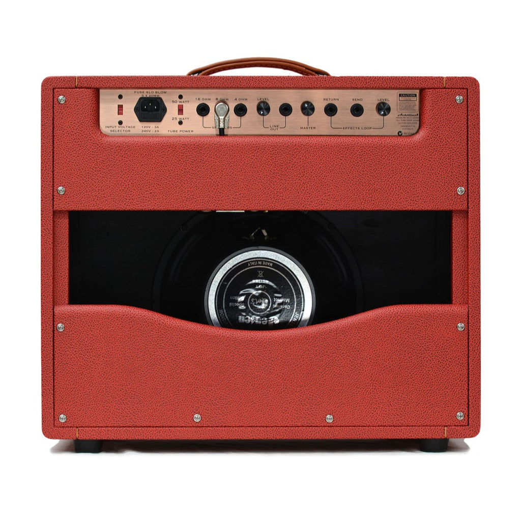 Achillies Argos 1x12 40W tube guitar combo amplifier with Jensen speaker in garnet bronco tolex finish.