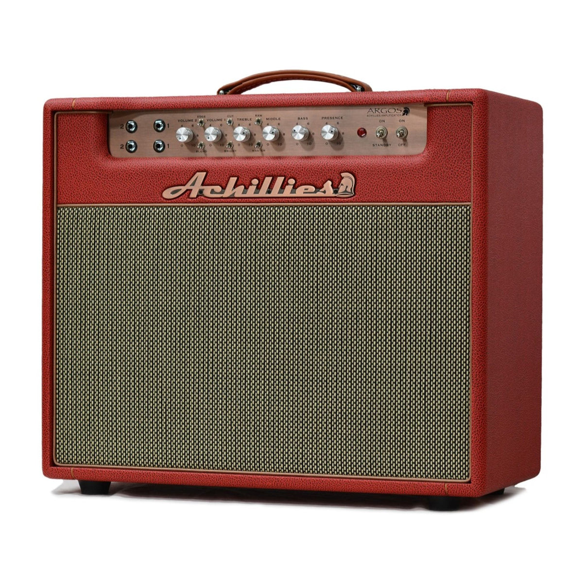 Achillies Argos 1x12 40W tube guitar combo amplifier with Jensen speaker in garnet bronco tolex finish