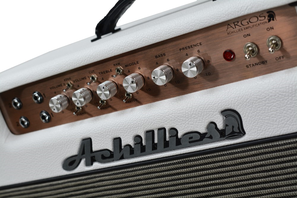 Achillies Argos 2x10 40W Tube Guitar Combo Amplifier with Creambacks - Hot White Bronco Tolex